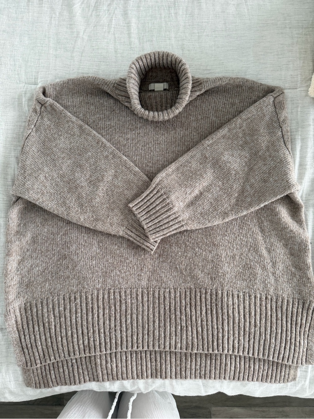 WomansTurtleneck Sweater in Heather Taupe